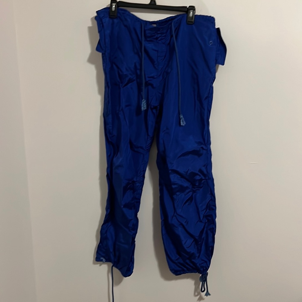 Navy blue parachute pants